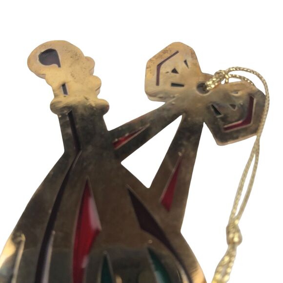 Vtg Avon Stained Glass Mandolin Christmas Ornament Snow Fantasy Jewel Tone 1984 - Picture 5 of 6